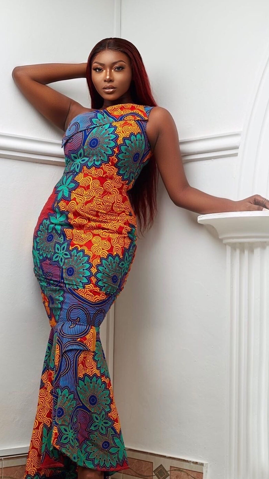 Thema African Print Maxi Dress with Headwrap (READY TO SHIP)
