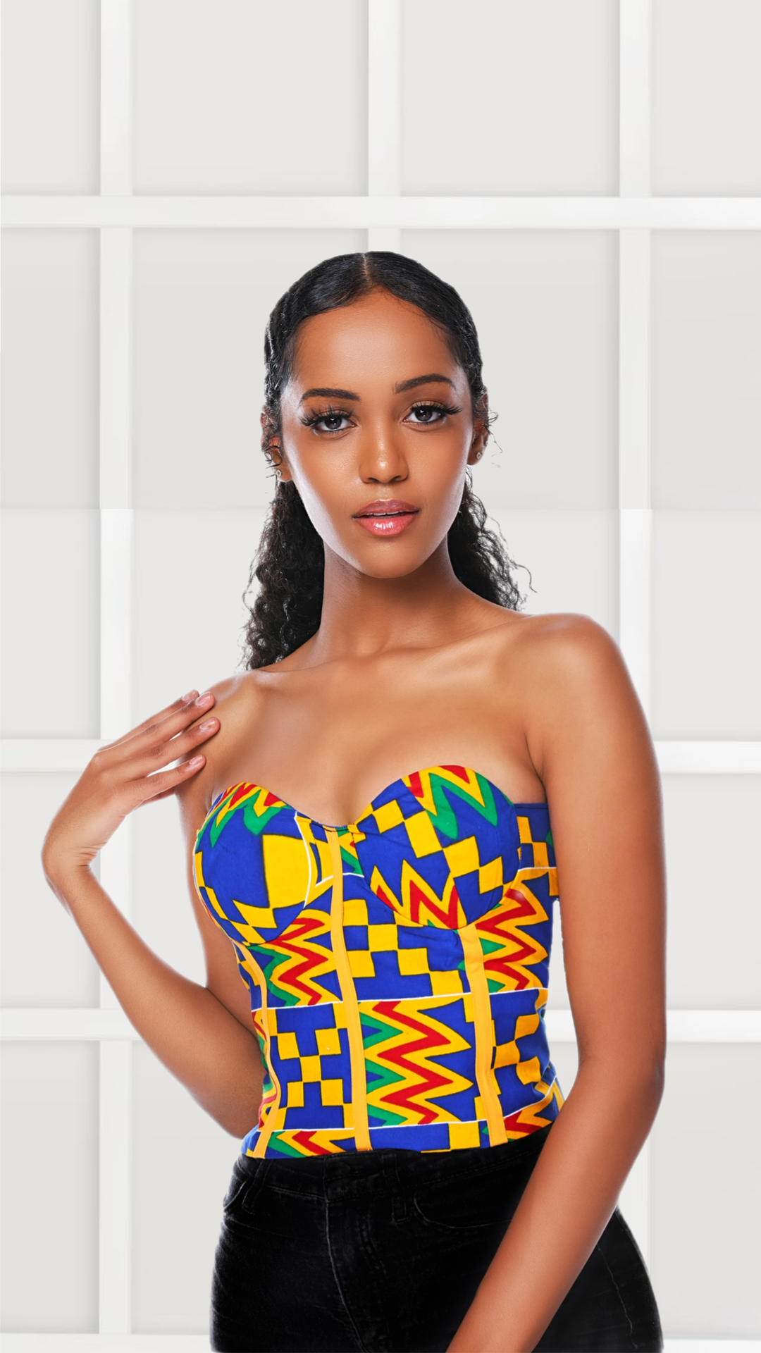corset kente dress Maame Kente Corset Dress