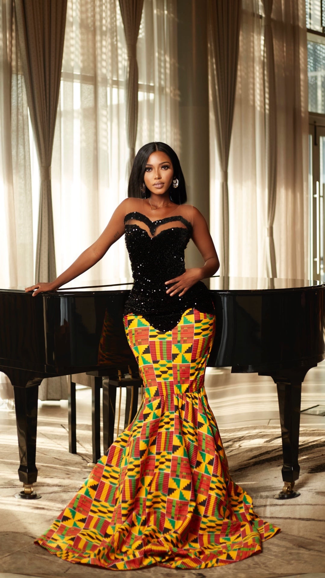Naomi African Print Maxi Dress
