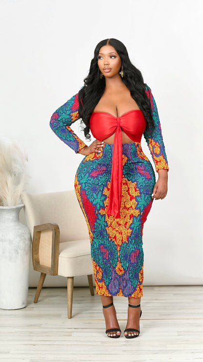 Kamara African Print Cutout Dress (READY TO SHIP)