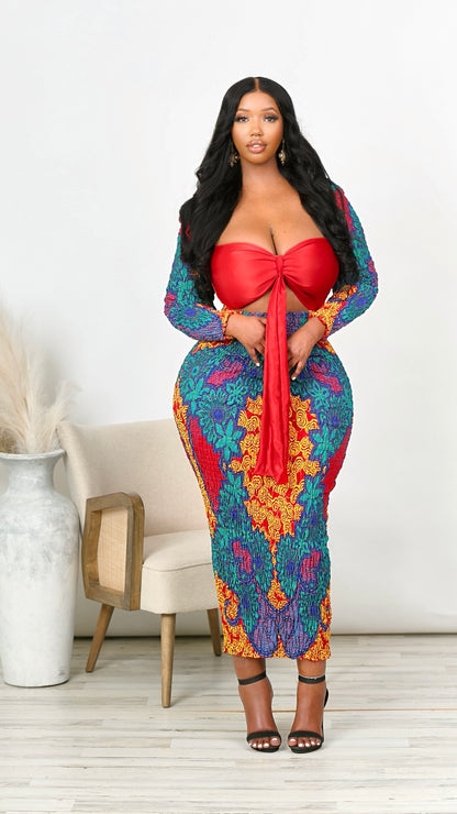 Kamara African Print Cutout Dress (READY TO SHIP)