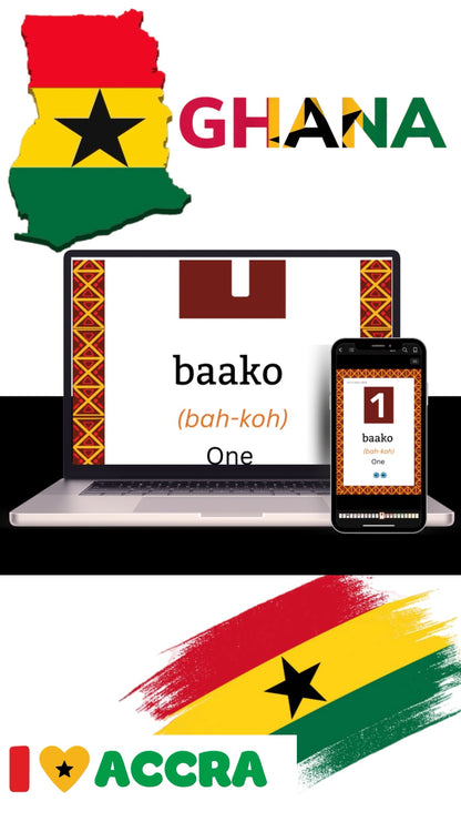 Twi Ghana /African Language Learning DIGITAL Flashcards for Beginners, Kids & Adults (DIGITAL VERSION)