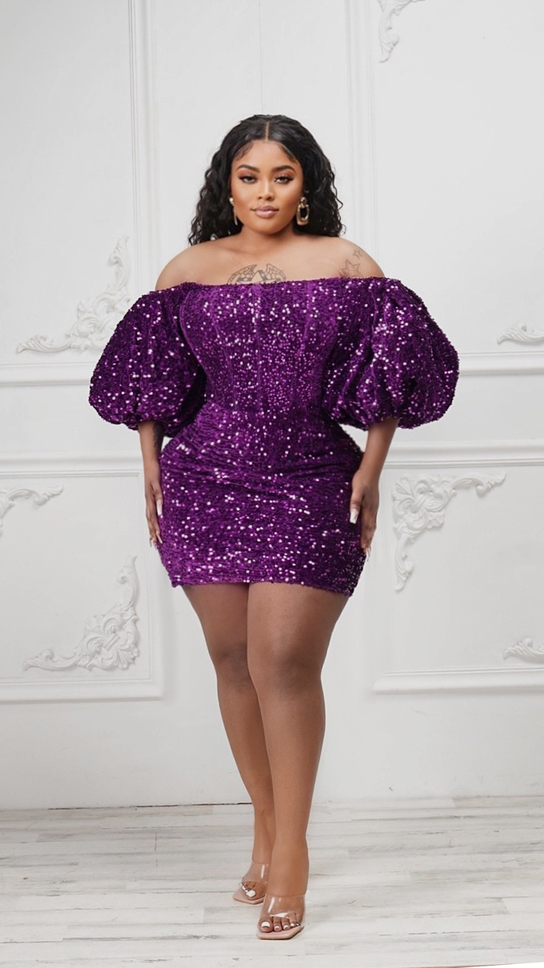 Own the Night Off The Shoulder Sequin Dress
