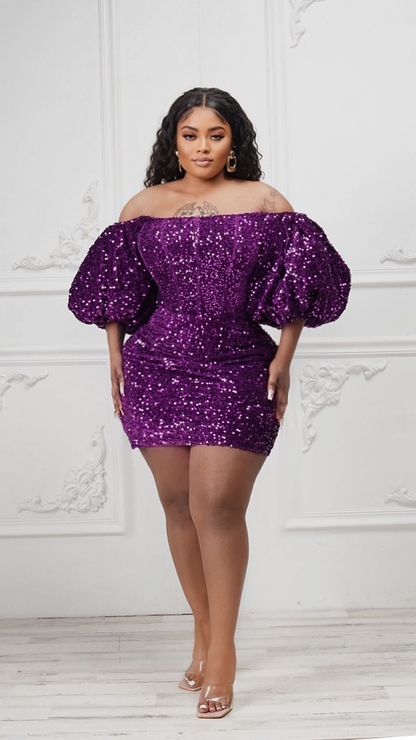 Own the Night Off The Shoulder Sequin Dress