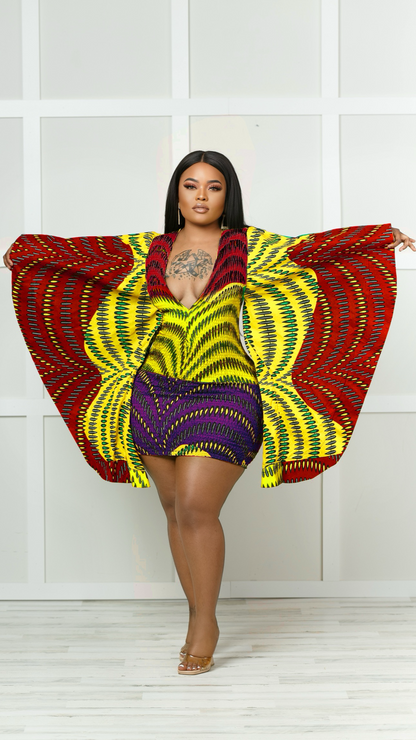 Adjwoa African Print Mini Dress