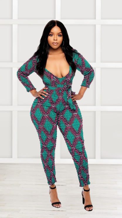 Sikitu African Print Jumpsuit