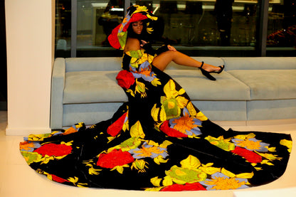 Kumah African Print Dress W Hat