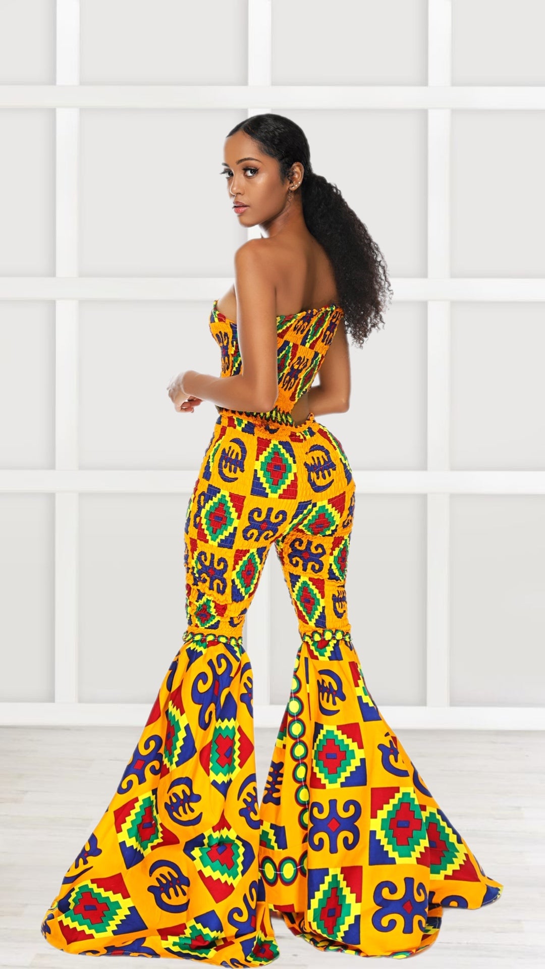 Ashtai Kente African Print Jumpsuit