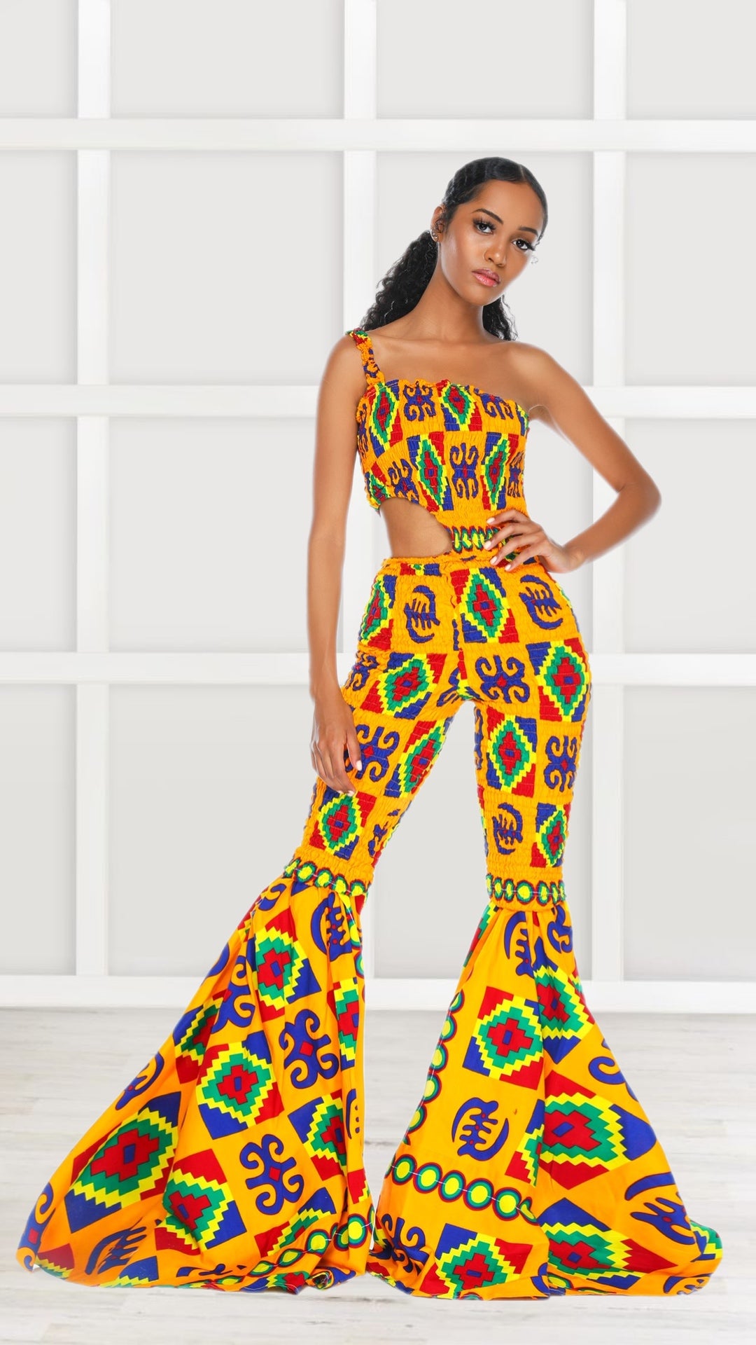Ashtai Kente African Print Jumpsuit