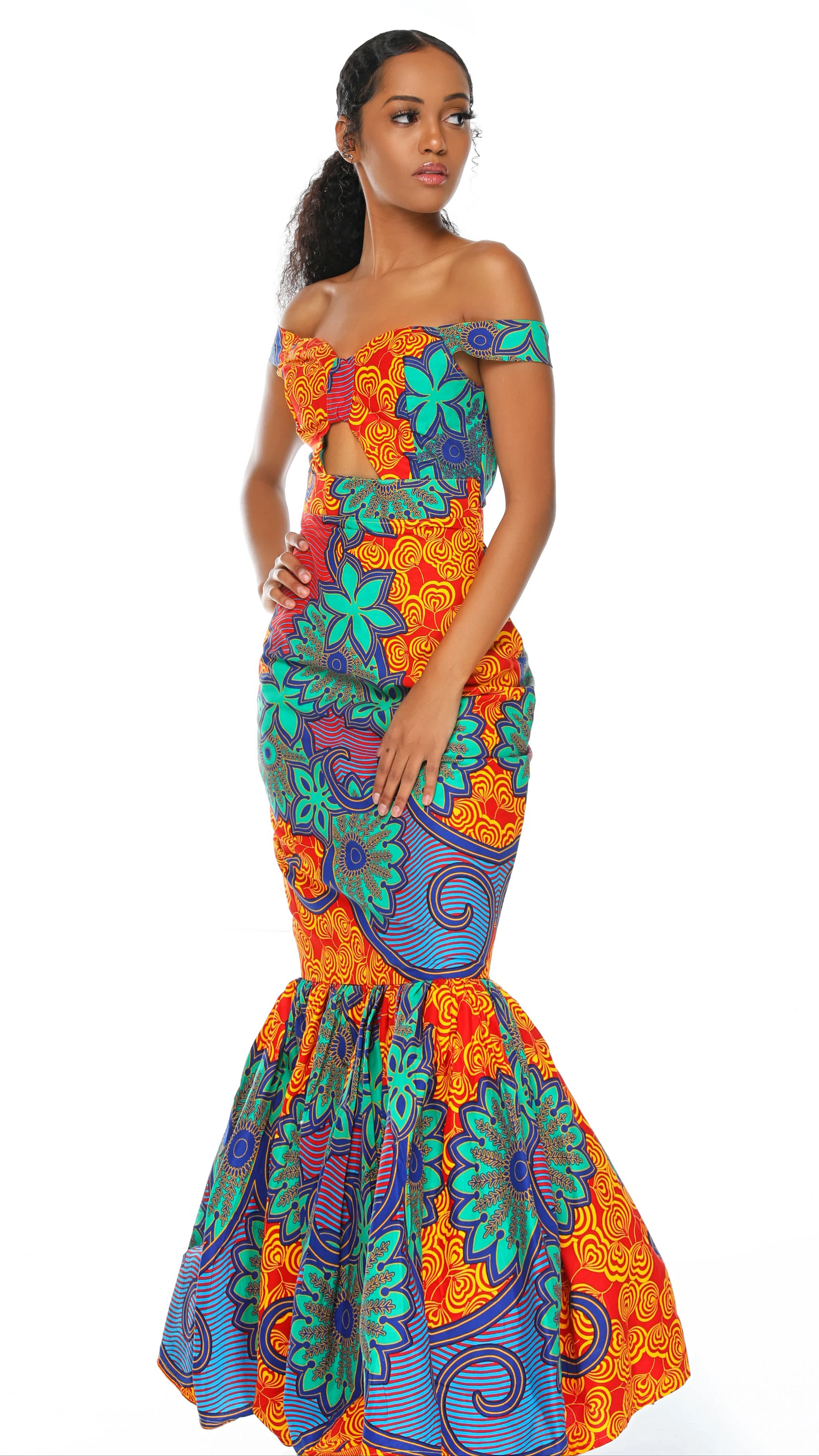 Nina African Print Maxi Dress