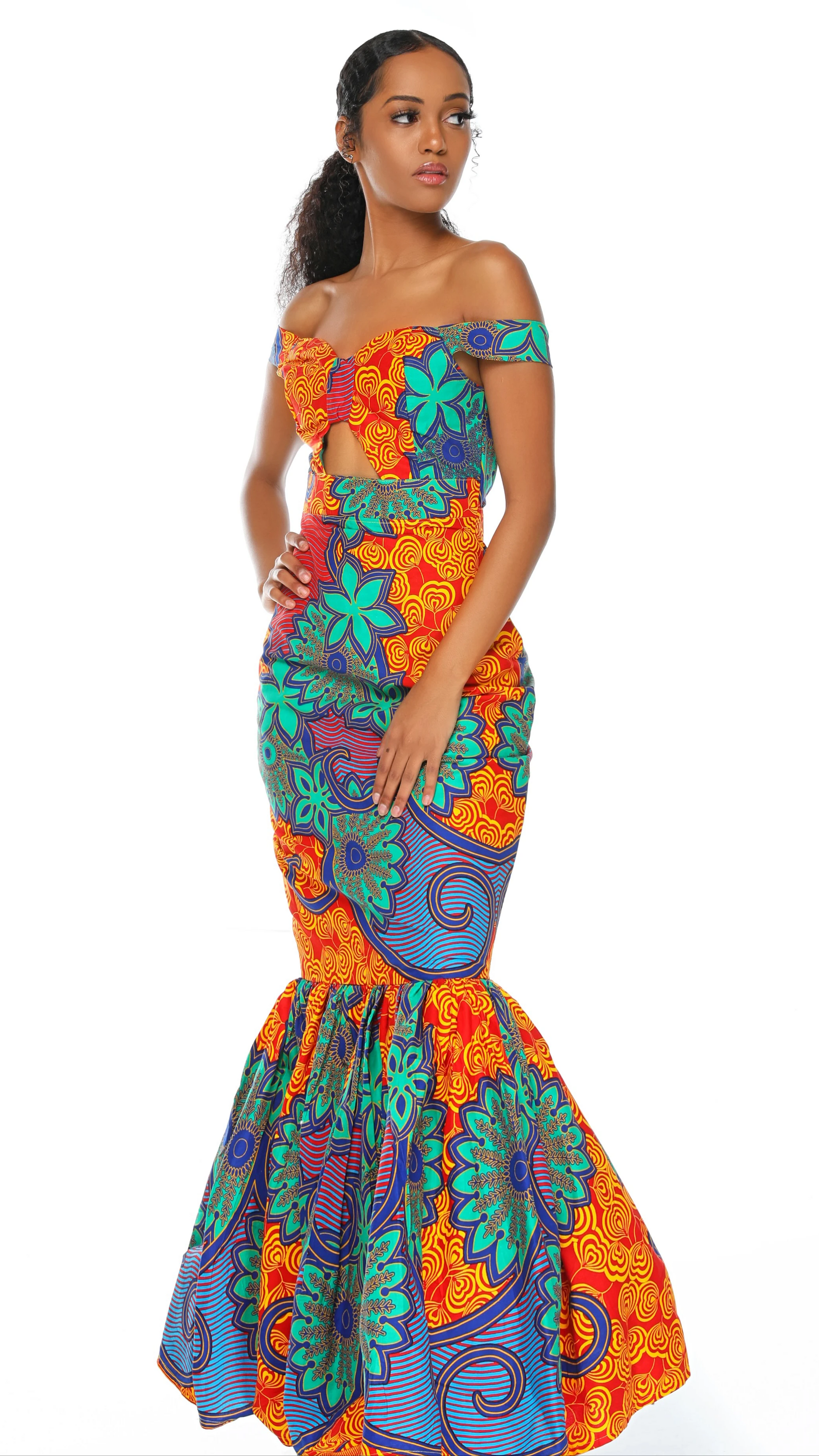 Nina African Print Maxi Dress