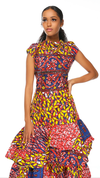 Belinda African Print Midi Dress
