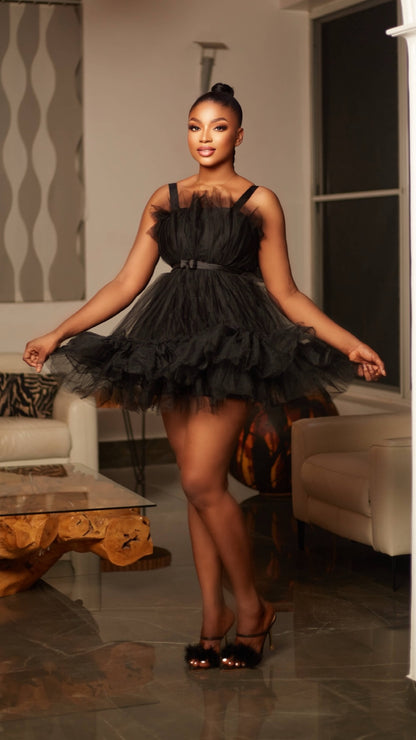 Sage Tulle Mini Dress