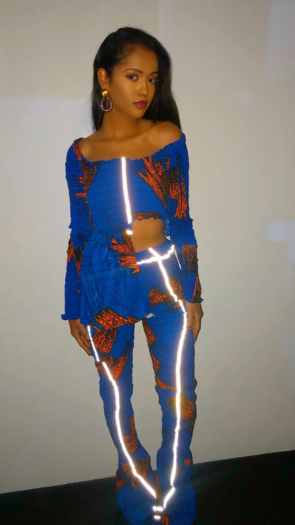 Oyibo African Print Reflective 2-Piece Set