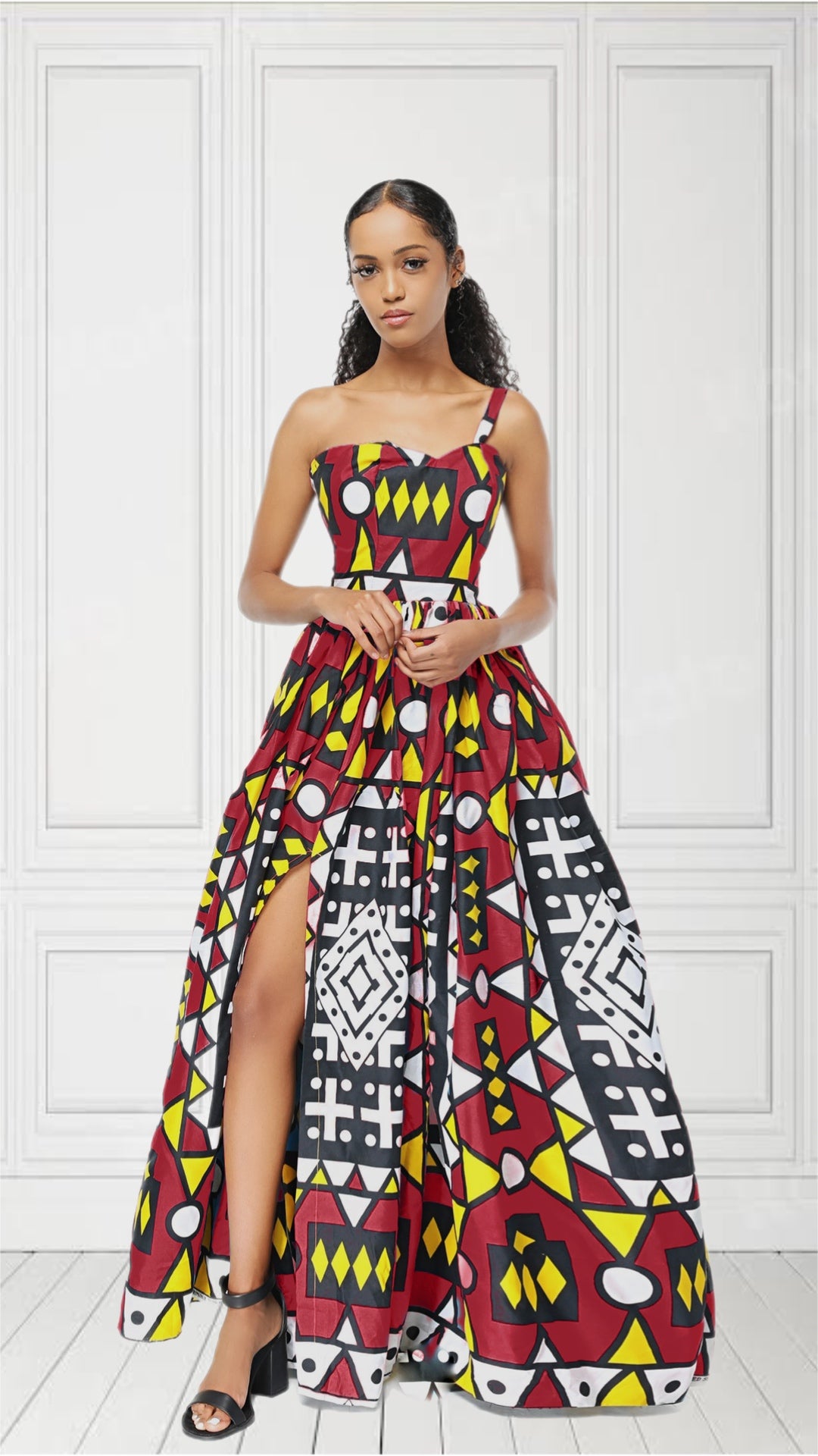 Bella African Print Maxi Dress