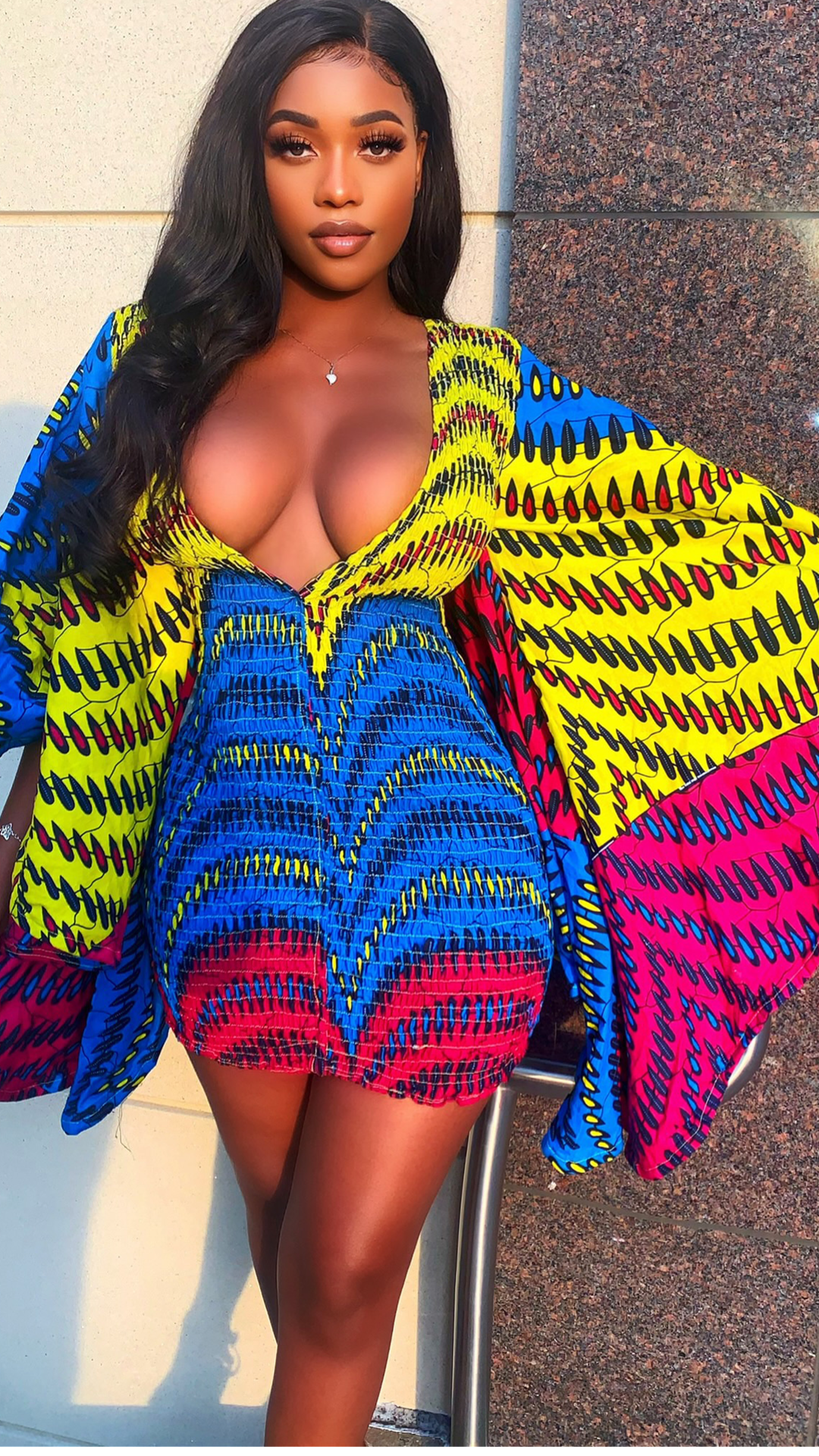 Adjwoa African Print Mini Dress *Blue (READY TO SHIP)