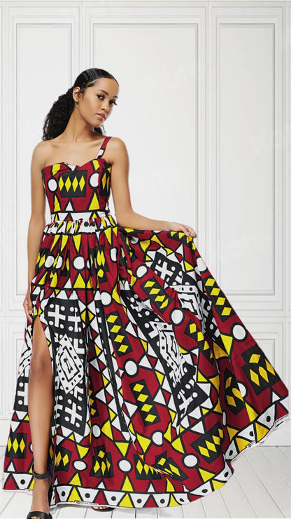 Bella African Print Maxi Dress
